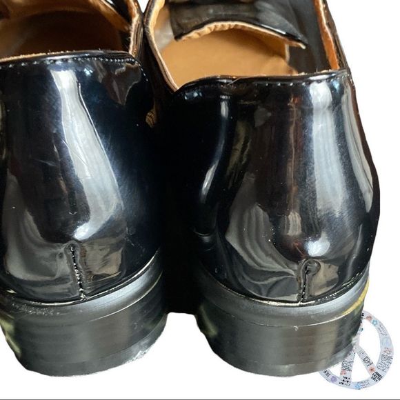 Ron White by Vero Cuoio made in Italy black patent leather & mesh lace up oxford - Picture 5 of 10